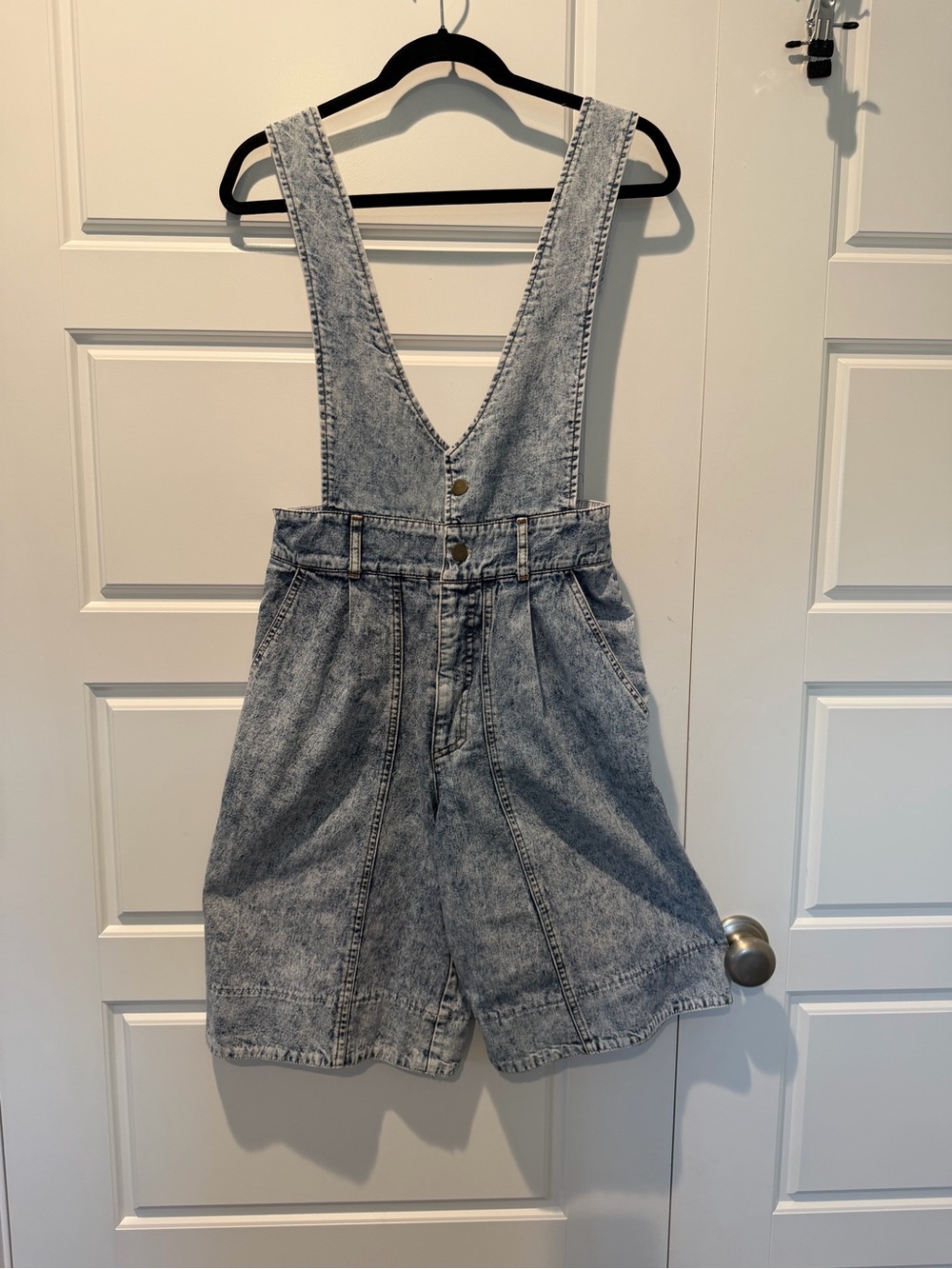 Vintage 80s Hunt Club Acid Washed Shortall JumpSuit Wide Leg Womens Size 7